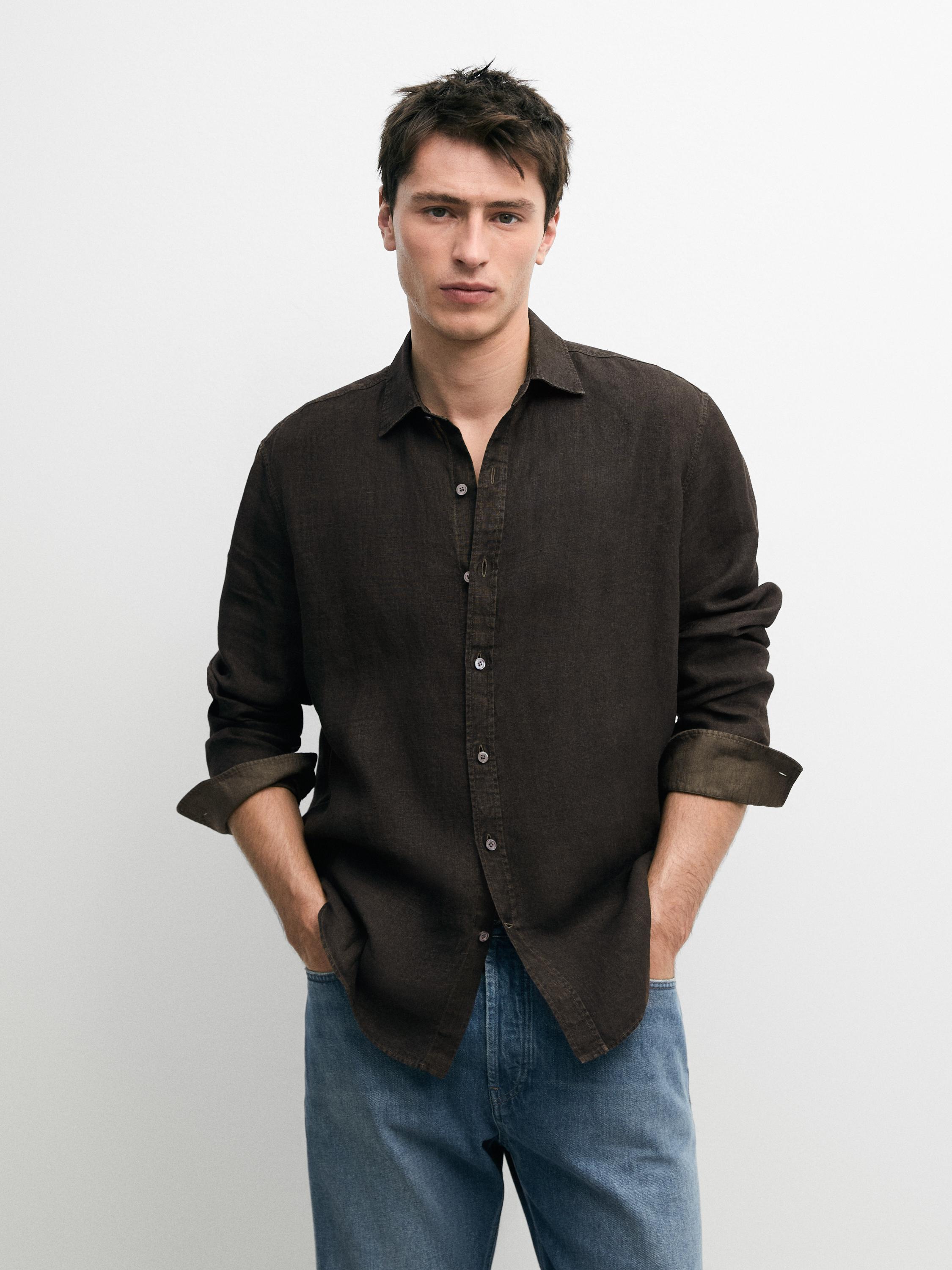 100% linen regular fit shirt